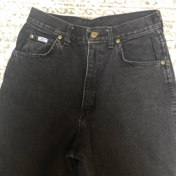 Vintage Chic high waisted tapered leg cotton “mom jeans” 🖤❤️ washed black - Picture 6 of 15